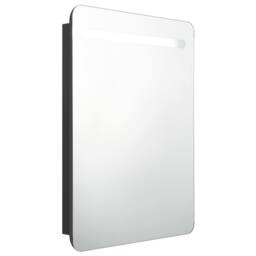 Berkfield Home LED Bathroom Mirror Cabinet Black 60x11x80 cm - Size: 60 x 11 x 80 cm - thumbnail 3