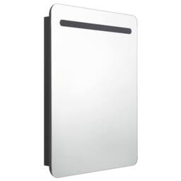 Berkfield Home LED Bathroom Mirror Cabinet Black 60x11x80 cm - Size: 60 x 11 x 80 cm - thumbnail 1