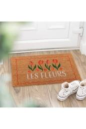KDMD Natural Les Fleurs Tulip Doormat - Welcome Garden & Floral Decor in Brown - Size: Medium - thumbnail 1