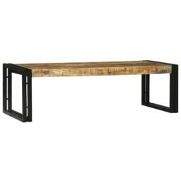 Berkfield Home 2 Piece Coffee Table Set Solid Rough Wood Mango in Brown - thumbnail 1