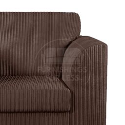 Furnishings For Less UK Luxor Jumbo Cord 3 + 1 + 1 Fabric 3 Piece Sofa Suite - Scatter Back in Chocolate - thumbnail 5
