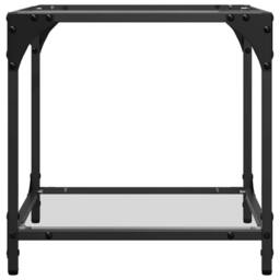 Berkfield Home Coffee Table with Transparent Glass Top 40x40x40 cm Steel in Black - Size: 40 x 40 x 40 cm - thumbnail 4