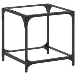 Berkfield Home Coffee Table with Transparent Glass Top 40x40x40 cm Steel in Black - Size: 40 x 40 x 40 cm - thumbnail 1