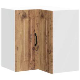 Berkfield Home Kitchen Wall Corner Cabinet Kalmar Old Wood Engineered Wood in Brown - thumbnail 3