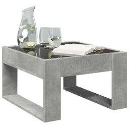 Berkfield Home Coffee Table with Infinity LED Concrete Grey 50x53x30 cm - Size: 50 x 53 x 30 cm - thumbnail 5