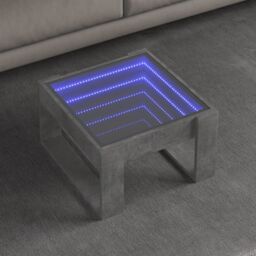 Berkfield Home Coffee Table with Infinity LED Concrete Grey 50x53x30 cm - Size: 50 x 53 x 30 cm - thumbnail 1