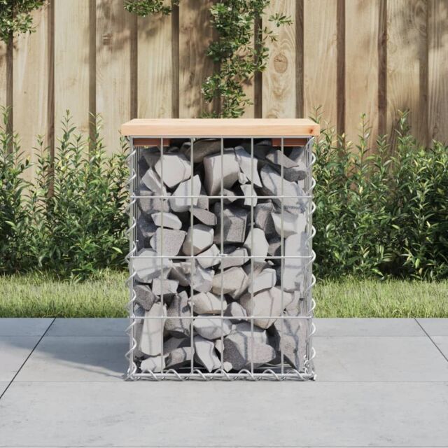 Berkfield Home Garden Bench Gabion Design 33x31x42 cm Solid Wood Pine in Brown - Size: 33 x 31 x 42 cm - image 1