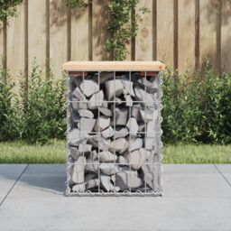 Berkfield Home Garden Bench Gabion Design 33x31x42 cm Solid Wood Pine in Brown - Size: 33 x 31 x 42 cm - thumbnail 1