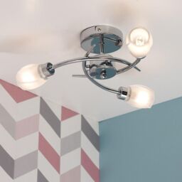 ValueLights Mia 3 Way Silver Ceiling Bar Light - thumbnail 5
