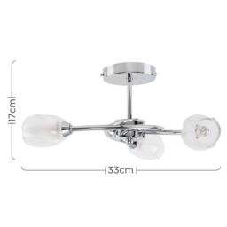 ValueLights Mia 3 Way Silver Ceiling Bar Light - thumbnail 6
