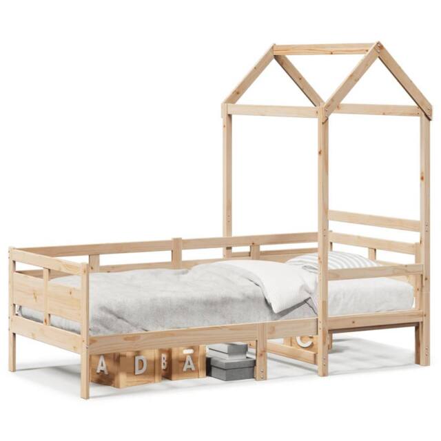 Berkfield Home Day Bed with Roof without Mattress 80x200 cm Solid Wood in Light Brown - image 1