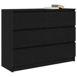 Berkfield Home Sideboard Black Oak 100x35x76 cm Engineered Wood - Size: 100 x 35 x 76 cm - thumbnail 4