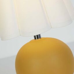 Lighting Collection Rechargeable Ochre Ceramic Table Lamp in Yellow - thumbnail 4