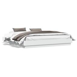 Berkfield Home Durable Bed Frame with LED without Mattress White 180x200 cm Supe - Size: Super King - thumbnail 5