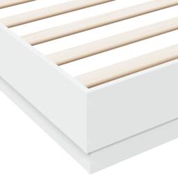 Berkfield Home Durable Bed Frame with LED without Mattress White 180x200 cm Supe - Size: Super King - thumbnail 9