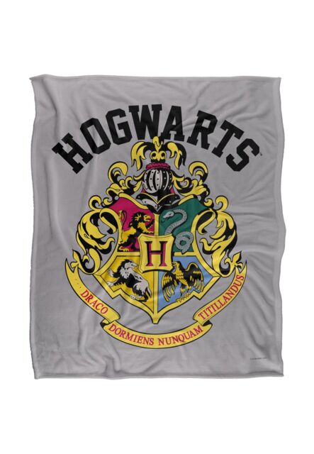 Harry Potter Hogwarts Crest 3 Officially Licensed Silky Touch Super Soft Throw Blanket 152x127 cm in White - image 1