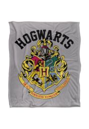 Harry Potter Hogwarts Crest 3 Officially Licensed Silky Touch Super Soft Throw Blanket 152x127 cm in White - thumbnail 1