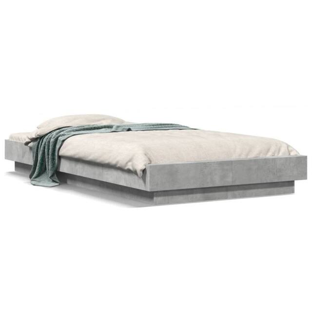 Berkfield Home Bed Frame with LED Lights without Mattress Concrete Grey 90x190cm - Size: 90x190 cm - image 1