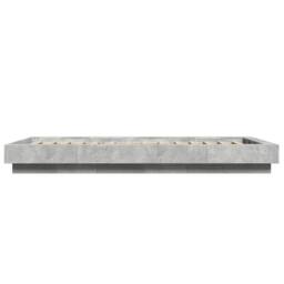 Berkfield Home Bed Frame with LED Lights without Mattress Concrete Grey 90x190cm - Size: 90x190 cm - thumbnail 6