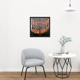 "Artery8 Wall Art Print Louis Seraphine Senlis Tree Of Life Painting Square Framed Picture 16X16 Inch in Black - Size: W16"" x H16""" - thumbnail 2