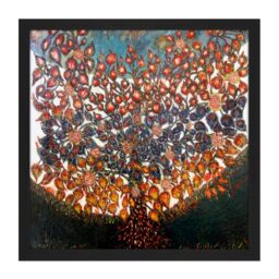"Artery8 Wall Art Print Louis Seraphine Senlis Tree Of Life Painting Square Framed Picture 16X16 Inch in Black - Size: W16"" x H16""" - thumbnail 1