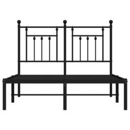 Berkfield Home Metal Bed Frame with Headboard Black 120x200 cm - Size: Small Double - thumbnail 6