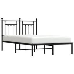 Berkfield Home Metal Bed Frame with Headboard Black 120x200 cm - Size: Small Double - thumbnail 5
