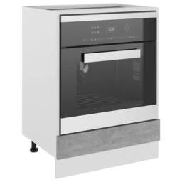 Berkfield Home Oven Cabinet Concrete Grey 60x46x81.5 cm Engineered Wood - thumbnail 4