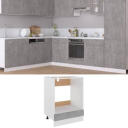 Berkfield Home Oven Cabinet Concrete Grey 60x46x81.5 cm Engineered Wood - thumbnail 2
