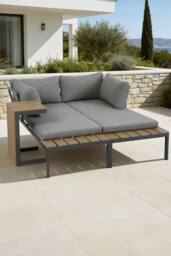 More4Homes Tampa Garden Corner Sofa Outdoor Sofa Set with Table in Grey - thumbnail 2