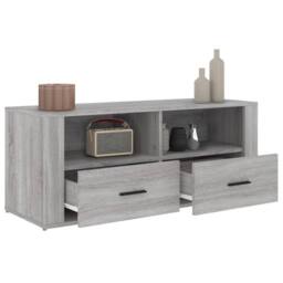 Berkfield Home TV Cabinet Grey Sonoma 100x35x40 cm Engineered Wood - Size: 100 x 35 x 40 cm - thumbnail 5