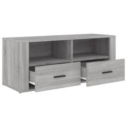 Berkfield Home TV Cabinet Grey Sonoma 100x35x40 cm Engineered Wood - Size: 100 x 35 x 40 cm - thumbnail 6
