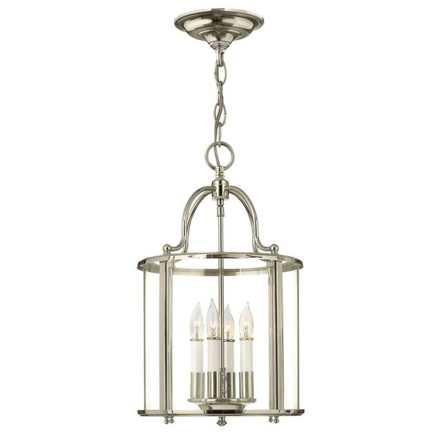 Loops 4 Bulb Ceiling Pendant Light Fitting Highly Polished Nickel LED E14 60W in Metallics