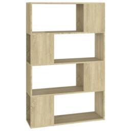 Berkfield Home Book Cabinet Room Divider Sonoma Oak 80x24x124.5 cm Engineered Wood in Light Brown - thumbnail 1