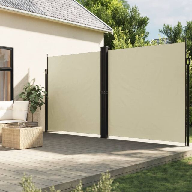 Berkfield Home Retractable Side Awning Cream 220x1000 cm - image 1