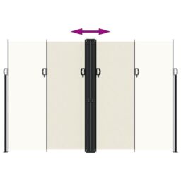Berkfield Home Retractable Side Awning Cream 220x1000 cm - thumbnail 5