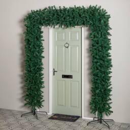 Samuel Alexander 8ft Single Door Green Flat Top Christmas Tree Arch - thumbnail 2