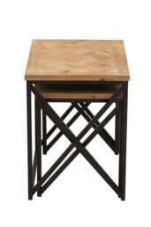 Orsina Stable Set Of Two Side Tables, Stylish Kitchen Side Table For Breakfast, Robust Table For Livingroom in Natural - thumbnail 3