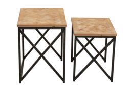 Orsina Stable Set Of Two Side Tables, Stylish Kitchen Side Table For Breakfast, Robust Table For Livingroom in Natural - thumbnail 4