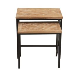 Orsina Stable Set Of Two Side Tables, Stylish Kitchen Side Table For Breakfast, Robust Table For Livingroom in Natural - thumbnail 2