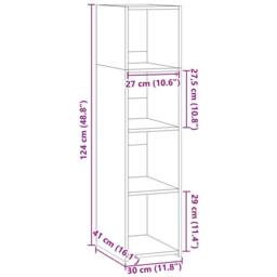 Berkfield Home Highboard Black 30x41x124 cm Engineered Wood - Size: 30 x 41 x 124 cm - thumbnail 9
