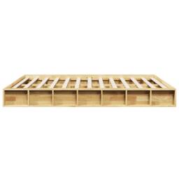Berkfield Home Beautiful Bed Frame without Mattress 150x200 cm Solid Wood Oak in Light Oak - thumbnail 7