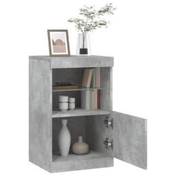 Berkfield Home Sideboard with LED Lights Concrete Grey 41x37x67 cm - Size: 41 x 37 x 67 cm - thumbnail 5