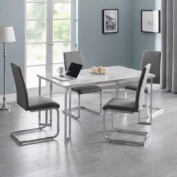 Cheshire Kensington Premium Slate Grey Cantilever Dining Chairs - Set of 2 in Dark Grey - thumbnail 5