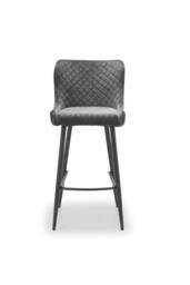Julian Bowen Luxe Diamond Quilted Upholstered Bar Stool in Grey - thumbnail 4