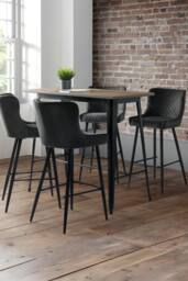 Julian Bowen Luxe Diamond Quilted Upholstered Bar Stool in Grey - thumbnail 2