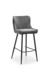 Julian Bowen Luxe Diamond Quilted Upholstered Bar Stool in Grey - thumbnail 3
