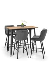 Julian Bowen Luxe Diamond Quilted Upholstered Bar Stool in Grey - thumbnail 5