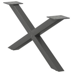Berkfield Home Coffee Table Legs X-Shaped 2 pcs Anthracite 70x(30-31) cm Steel in Black - thumbnail 4
