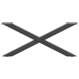 Berkfield Home Coffee Table Legs X-Shaped 2 pcs Anthracite 70x(30-31) cm Steel in Black - thumbnail 5